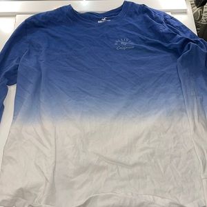 Long Sleeve Blue and White Ombre Hollister shirt